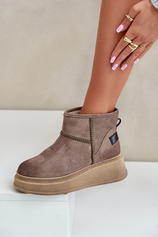 Pealhk seemisnakhsed nööpidega lumesaapad Pealiste poolsaapad platvormiga I Koturnie Sellel onciejka 06769-02 tumepruuni värvi