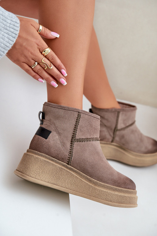 Pealhk seemisnakhsed nööpidega lumesaapad Pealiste poolsaapad platvormiga I Koturnie Sellel onciejka 06769-02 tumepruuni värvi