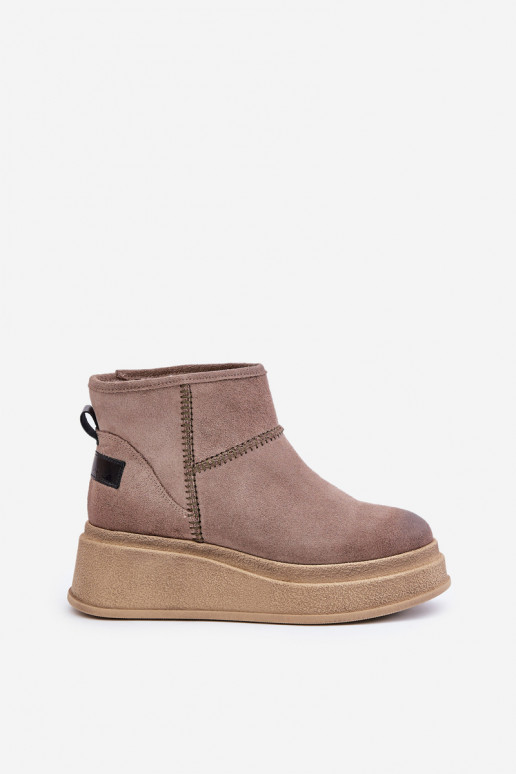 Pealhk seemisnakhsed nööpidega lumesaapad Pealiste poolsaapad platvormiga I Koturnie Sellel onciejka 06769-02 tumepruuni värvi