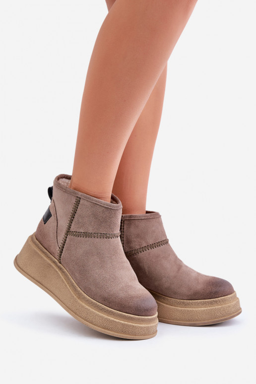 Pealhk seemisnakhsed nööpidega lumesaapad Pealiste poolsaapad platvormiga I Koturnie Sellel onciejka 06769-02 tumepruuni värvi