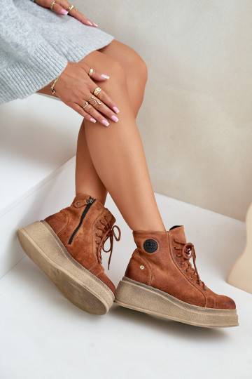 Seemisnahast kingad platvormiga Sellel onciejka 06309-29 pruunid värvi