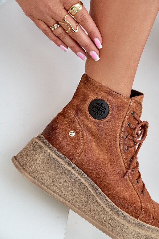 Seemisnahast kingad platvormiga Sellel onciejka 06309-29 pruunid värvi Seemisnahast kingad platvormiga Sellel onciejka 06309-29 pruunid värvi