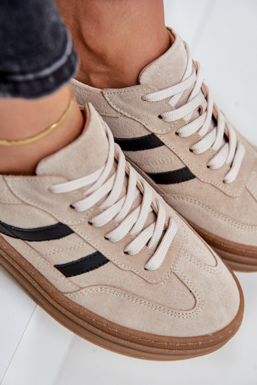 Zazoo N1176 seemisnakhsed Sneakers tüüpi jalanõud platvormiga beeži värvi Zazoo N1176 seemisnakhsed Sneakers tüüpi jalanõud platvormiga beeži värvi