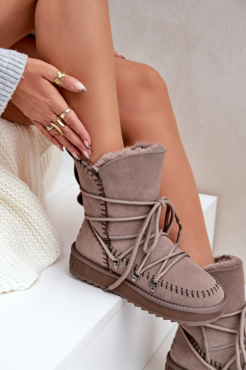 nööpidega lumesaapad Pealiste omadPealturalnego seemisnakhsedu D.Franklin DFSH375004 Pruunid värvi