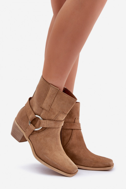 Pealiste poolsaapadPealturalnego seemisnakhsedu kõrge jämeda kontsaga Zazoo 3444/2 beeži värvi Pealiste poolsaapadPealturalnego seemisnakhsedu kõrge jämeda kontsaga Zazoo 3444/2 beeži värvi