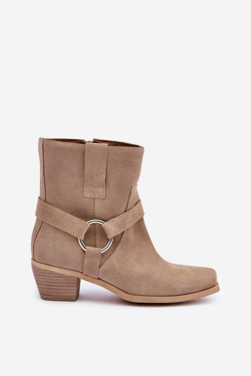 Pealiste poolsaapadPealturalnego seemisnakhsedu kõrge jämeda kontsaga Zazoo 3444/2 Elevandiluu värvi