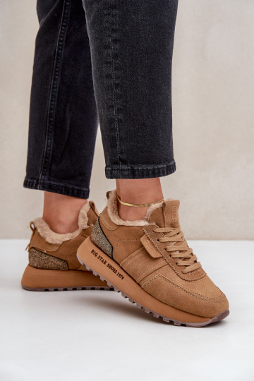 seemisnakhsed Sneakers tüüpi jalanõud Pealiste omad karusnahaga I Błyszczącym Element Big Star OO274578 Hi-Poly System pruunid v