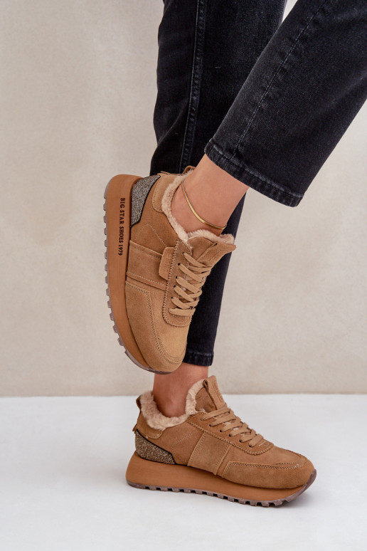 seemisnakhsed Sneakers tüüpi jalanõud Pealiste omad karusnahaga I Błyszczącym Element Big Star OO274578 Hi-Poly System pruunid v