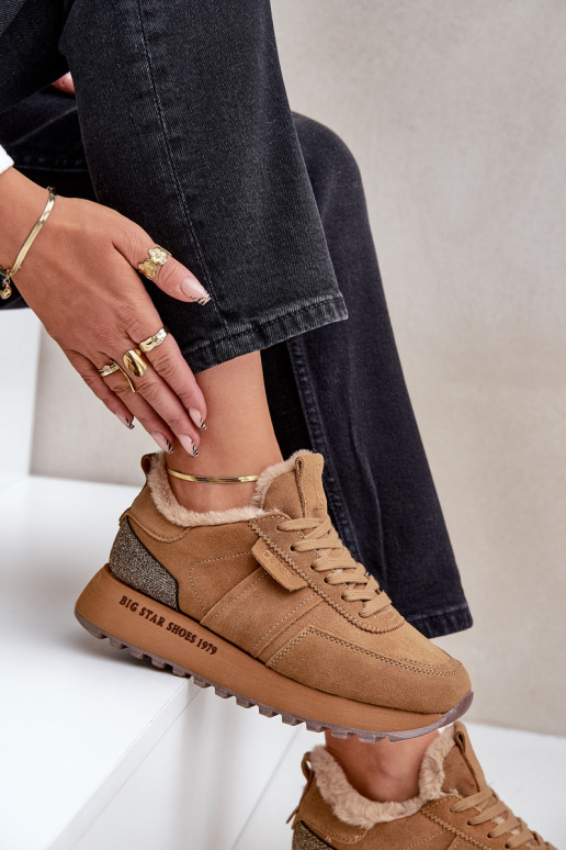 seemisnakhsed Sneakers tüüpi jalanõud Pealiste omad karusnahaga I Błyszczącym Element Big Star OO274578 Hi-Poly System pruunid v