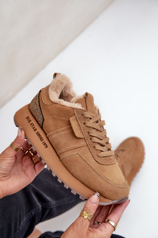 seemisnakhsed Sneakers tüüpi jalanõud Pealiste omad karusnahaga I Błyszczącym Element Big Star OO274578 Hi-Poly System pruunid v