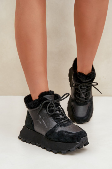 Pealhk Sneakers tüüpi jalanõud jalanõud Pealiste omad karusnahaga platvormiga Big Star OO274A329 msuud 2