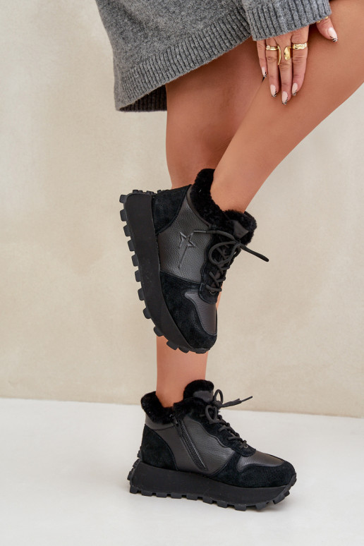 Pealhk Sneakers tüüpi jalanõud jalanõud Pealiste omad karusnahaga platvormiga Big Star OO274A329 msuud Pealhk Sneakers tüüpi jalanõud jalanõud Pealiste omad karusnahaga platvormiga Big Star OO274A329 msuud