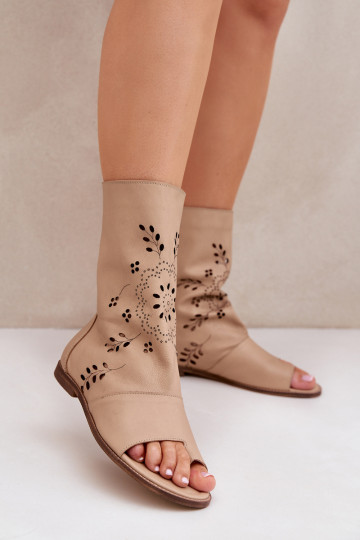 Zazoo 3437 Pealiste omad Pealistesandaalid madala säärega Lossi juurde beeži värvi