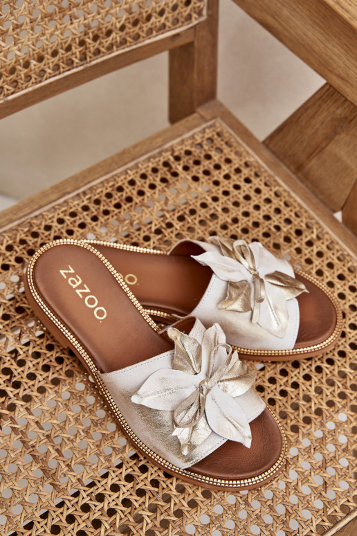 Sussid kaunistustega Pealturaalsest nahast Zazoo 3667 Kuldset värvi Przecierany Sussid kaunistustega Pealturaalsest nahast Zazoo 3667 Kuldset värvi Przecierany