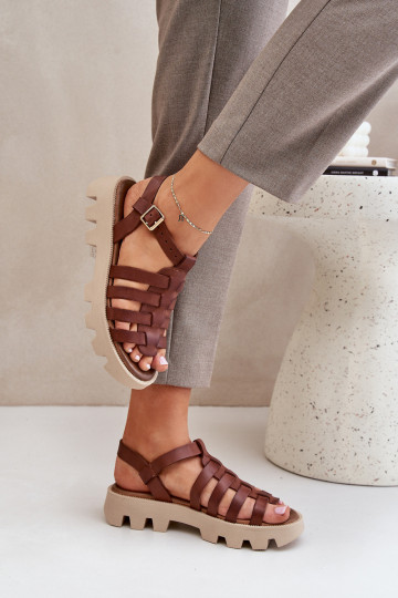 Pealistesandaalid Pealiste omad Zazoo 3695 pruunid värvi