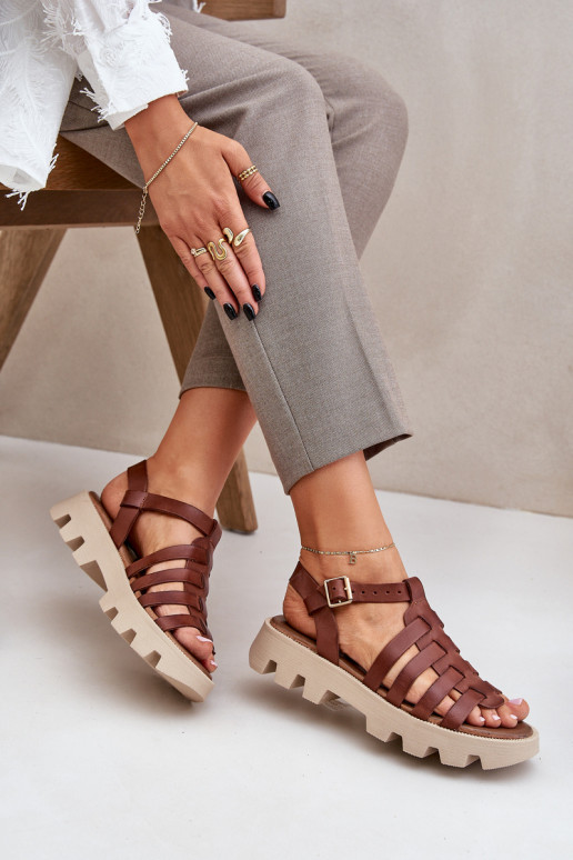 Pealistesandaalid Pealiste omad Zazoo 3695 pruunid värvi Pealistesandaalid Pealiste omad Zazoo 3695 pruunid värvi