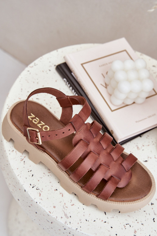 Pealistesandaalid Pealiste omad Zazoo 3695 pruunid värvi Pealistesandaalid Pealiste omad Zazoo 3695 pruunid värvi