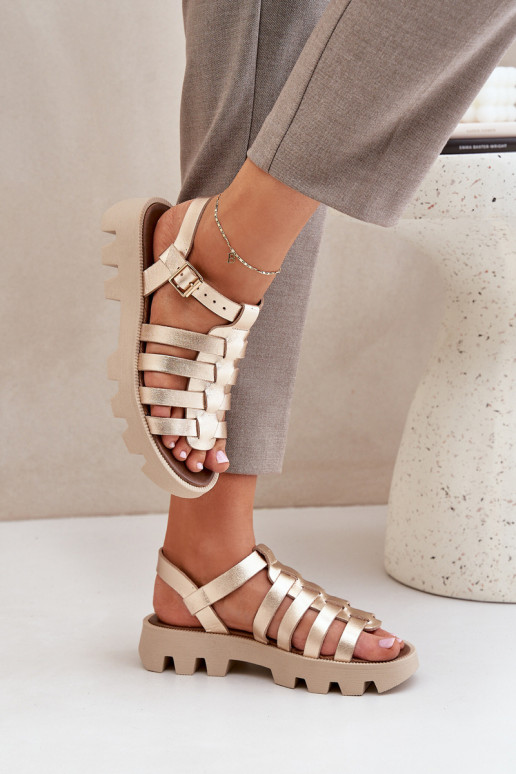 Pealistesandaalid Pealiste omad Zazoo 3695 Kuldset värvi Pealistesandaalid Pealiste omad Zazoo 3695 Kuldset värvi