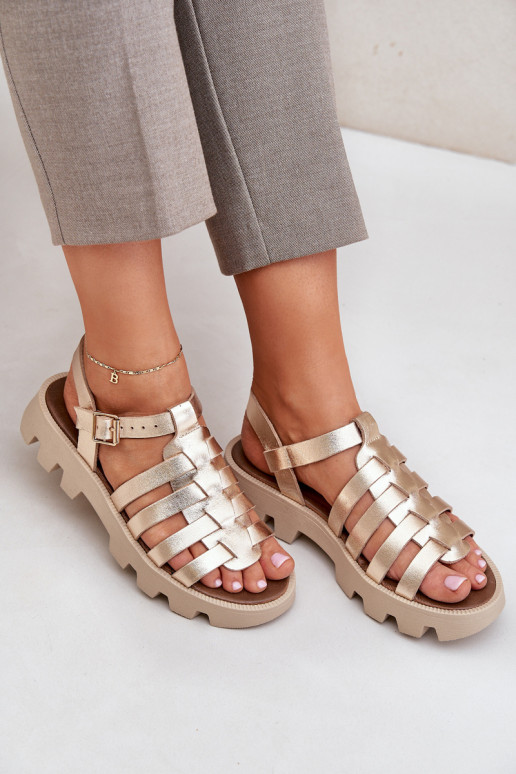Pealistesandaalid Pealiste omad Zazoo 3695 Kuldset värvi Pealistesandaalid Pealiste omad Zazoo 3695 Kuldset värvi