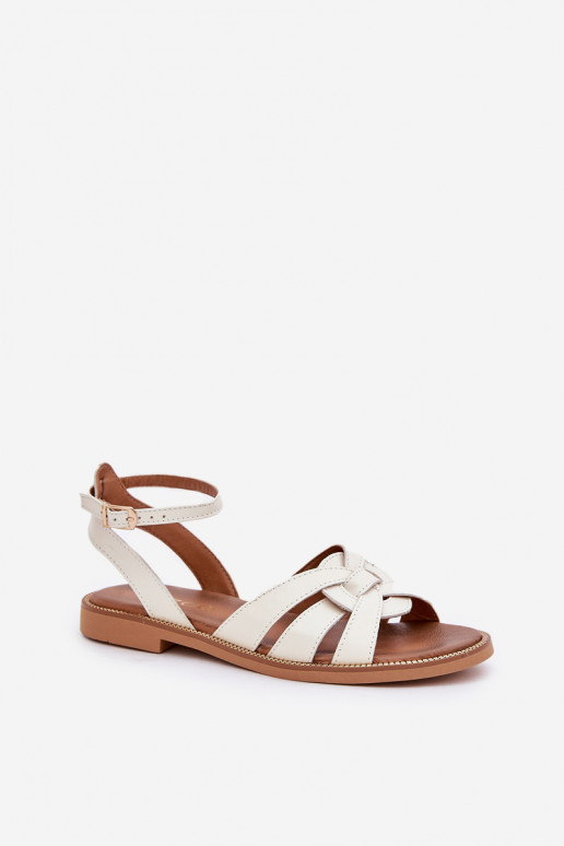Pealistesandaalid Pealiste omad laiade nööridega Zazoo 3688 Ecru Pealistesandaalid Pealiste omad laiade nööridega Zazoo 3688 Ecru