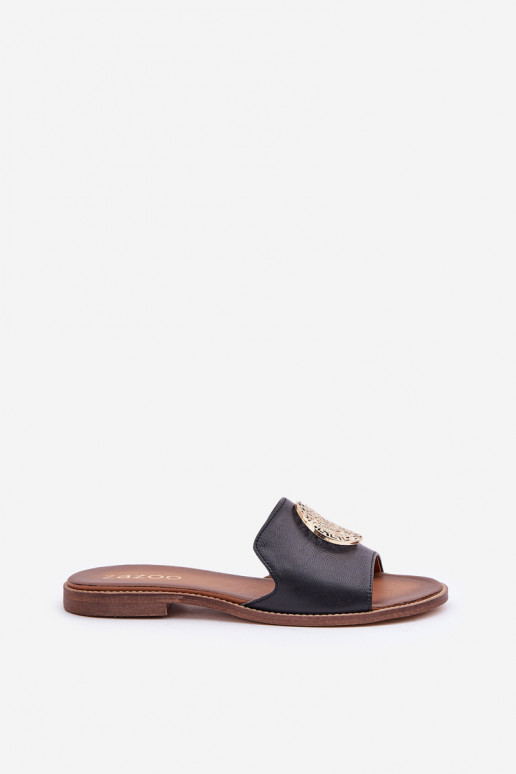 Plätud naturaalsest nahast kaunistustega laiade nööridega Zazoo 3047/O msuud Plätud naturaalsest nahast kaunistustega laiade nööridega Zazoo 3047/O msuud