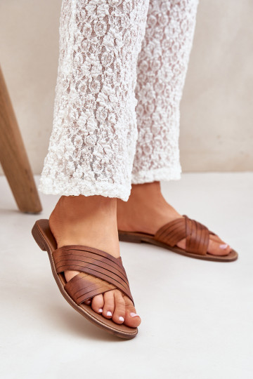 LeĮskis Shoes 3682 naiste nahksussid pruuni värviga 2