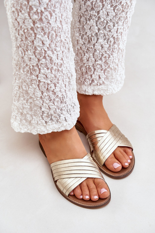 Pealhk Pealiste omad Sussid Lesisseski Shoes 3682 Kuldset värvi Pealhk Pealiste omad Sussid Lesisseski Shoes 3682 Kuldset värvi