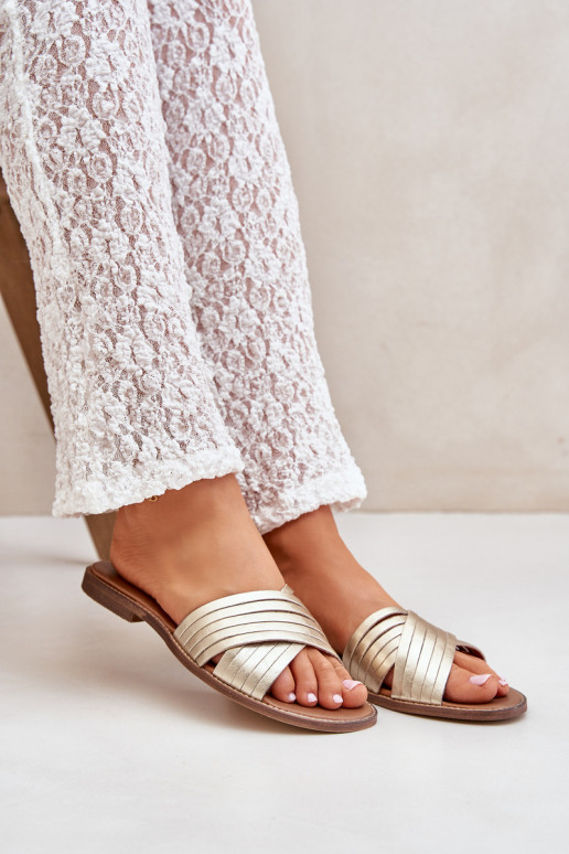 Pealhk Pealiste omad Sussid Lesisseski Shoes 3682 Kuldset värvi Pealhk Pealiste omad Sussid Lesisseski Shoes 3682 Kuldset värvi