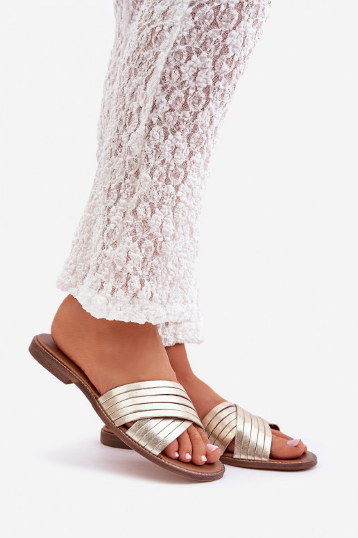 Pealhk Pealiste omad Sussid Lesisseski Shoes 3682 Kuldset värvi Pealhk Pealiste omad Sussid Lesisseski Shoes 3682 Kuldset värvi