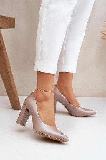 Satiini materjalist kingad LeĮskis Shoes 2453 liiva 2