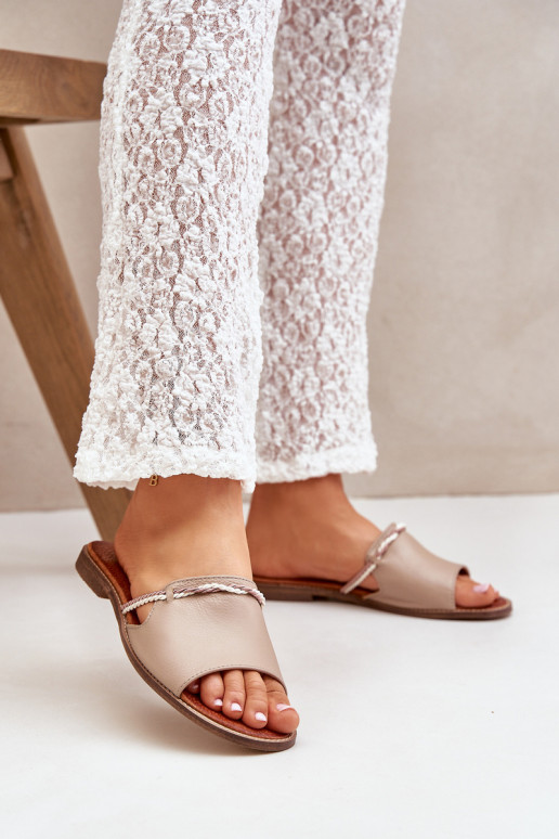 Plätud naturaalsest nahast Lesisseski Shoes 3047 beeži värvi
