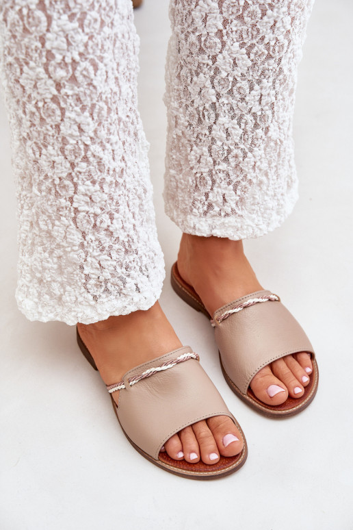 Plätud naturaalsest nahast Lesisseski Shoes 3047 beeži värvi