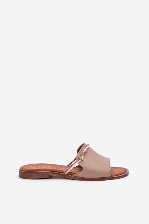 Plätud naturaalsest nahast Lesisseski Shoes 3047 beeži värvi