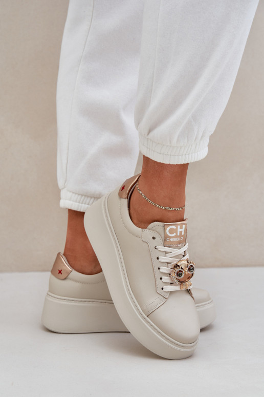 Pealiste omad Pealhk Sneakers tüüpi jalanõud CheBello 4411 Elevandiluu värvi Pealiste omad Pealhk Sneakers tüüpi jalanõud CheBello 4411 Elevandiluu värvi