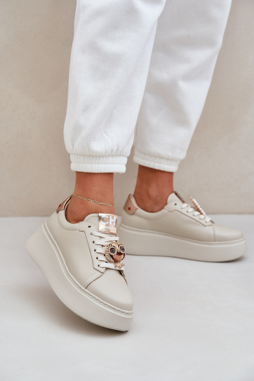 Pealiste omad Pealhk Sneakers tüüpi jalanõud CheBello 4411 Elevandiluu värvi Pealiste omad Pealhk Sneakers tüüpi jalanõud CheBello 4411 Elevandiluu värvi