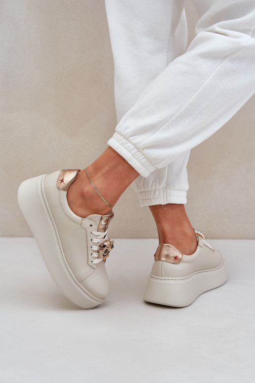 Pealiste omad Pealhk Sneakers tüüpi jalanõud CheBello 4411 Elevandiluu värvi Pealiste omad Pealhk Sneakers tüüpi jalanõud CheBello 4411 Elevandiluu värvi