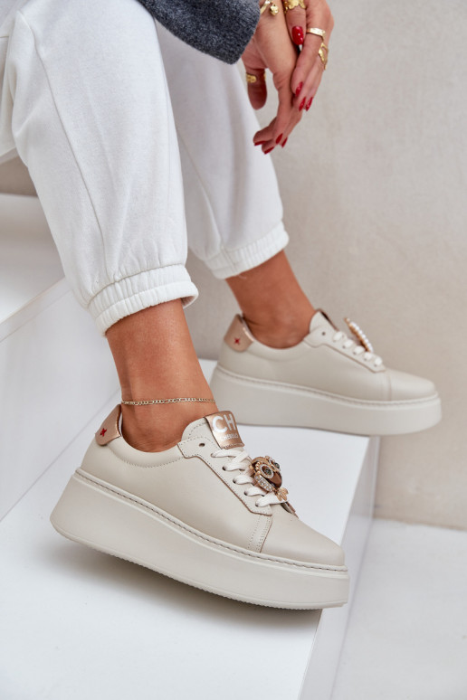 Pealiste omad Pealhk Sneakers tüüpi jalanõud CheBello 4411 Elevandiluu värvi Pealiste omad Pealhk Sneakers tüüpi jalanõud CheBello 4411 Elevandiluu värvi