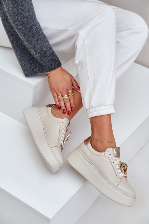 Pealiste omad Pealhk Sneakers tüüpi jalanõud CheBello 4411 Elevandiluu värvi Pealiste omad Pealhk Sneakers tüüpi jalanõud CheBello 4411 Elevandiluu värvi