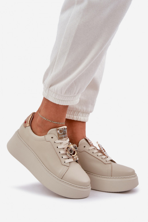 Pealiste omad Pealhk Sneakers tüüpi jalanõud CheBello 4411 Elevandiluu värvi Pealiste omad Pealhk Sneakers tüüpi jalanõud CheBello 4411 Elevandiluu värvi