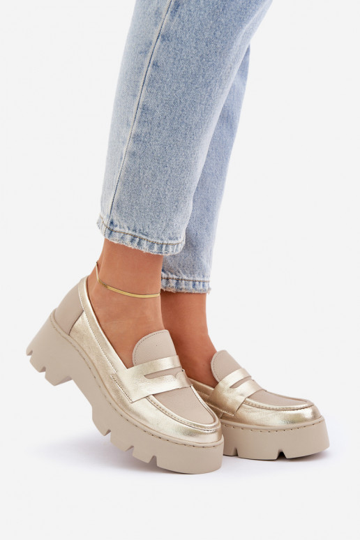 Pealhk Kullatud tallaga naiste mokassiinid Ja lamedad kontsad Zazoo 20191 Kuldset värvi Pealhk Kullatud tallaga naiste mokassiinid Ja lamedad kontsad Zazoo 20191 Kuldset värvi