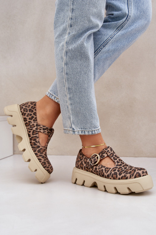 seemisnakhsed jalatsid neetide ja pandlaga leopardimustriga Zazoo 20183 pruunid värvi seemisnakhsed jalatsid neetide ja pandlaga leopardimustriga Zazoo 20183 pruunid värvi