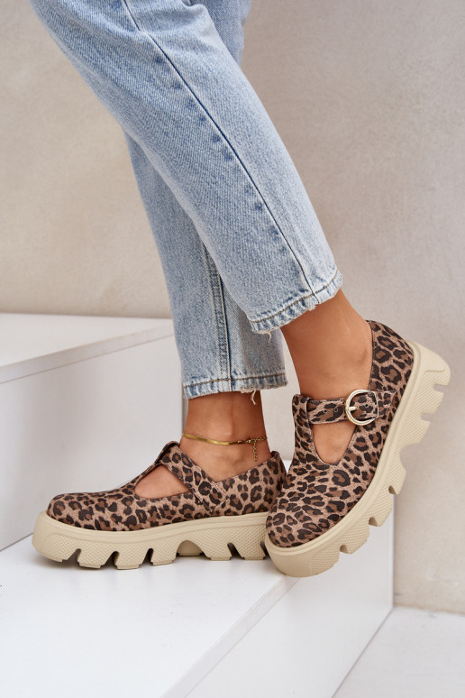 seemisnakhsed jalatsid neetide ja pandlaga leopardimustriga Zazoo 20183 pruunid värvi seemisnakhsed jalatsid neetide ja pandlaga leopardimustriga Zazoo 20183 pruunid värvi