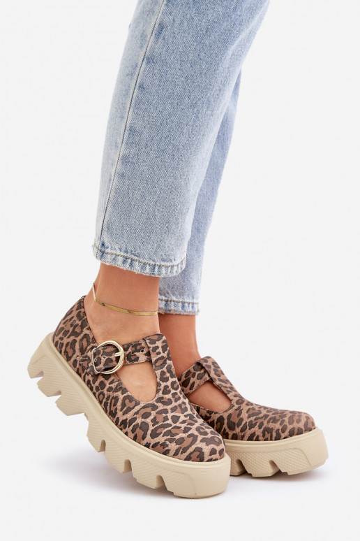 seemisnakhsed jalatsid neetide ja pandlaga leopardimustriga Zazoo 20183 pruunid värvi seemisnakhsed jalatsid neetide ja pandlaga leopardimustriga Zazoo 20183 pruunid värvi