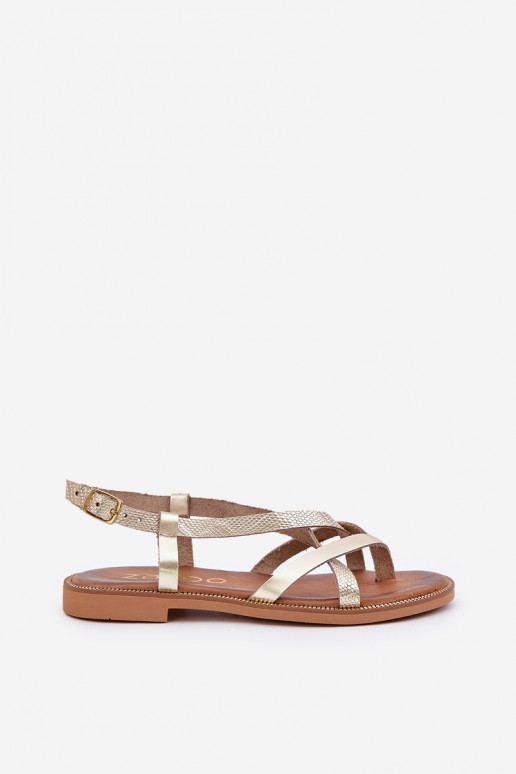 Pealhk Sellel ondalad sandaalidPrzeplatającymi Się Paseczkami Zazoo 40429 Kuldset värvi Pealhk Sellel ondalad sandaalidPrzeplatającymi Się Paseczkami Zazoo 40429 Kuldset värvi