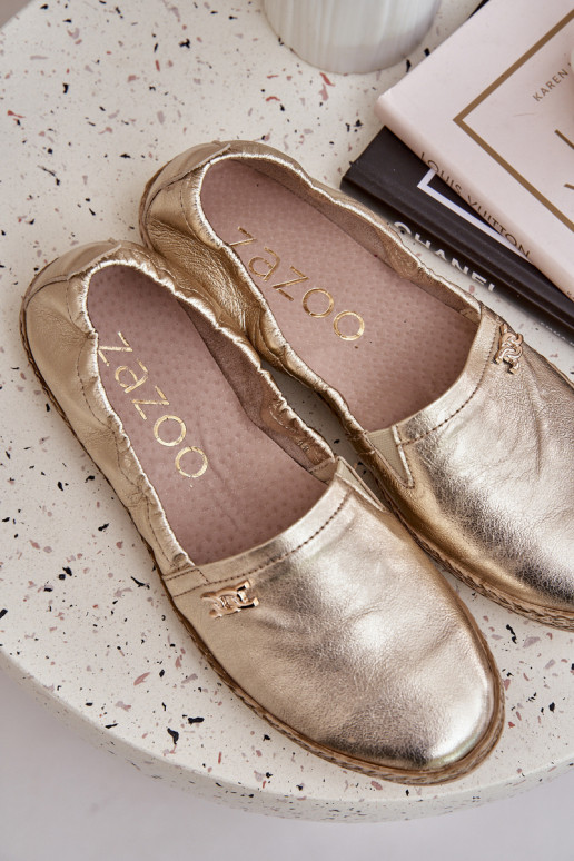 Elegantsed Espadrillid Pealiste omad Zazoo 10177 Kuldset värvi Elegantsed Espadrillid Pealiste omad Zazoo 10177 Kuldset värvi