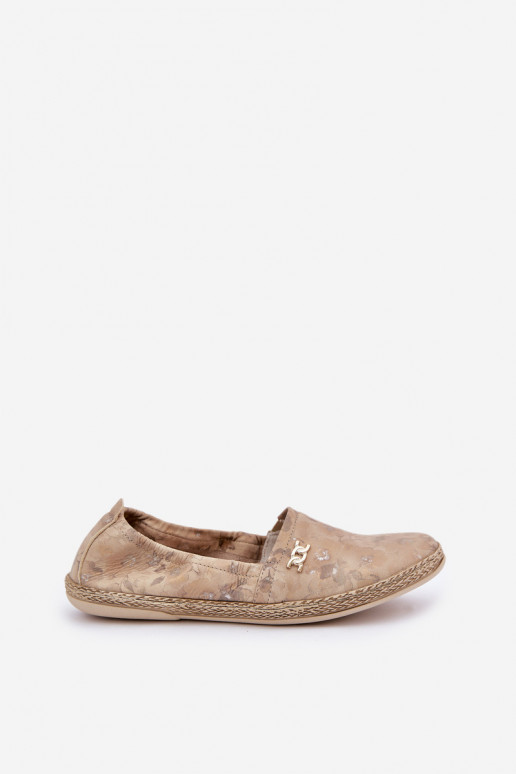 Elegantsed Seemisnahast espadrillid lilledega Pealiste omad Zazoo 10177 beeži värvi Elegantsed Seemisnahast espadrillid lilledega Pealiste omad Zazoo 10177 beeži värvi