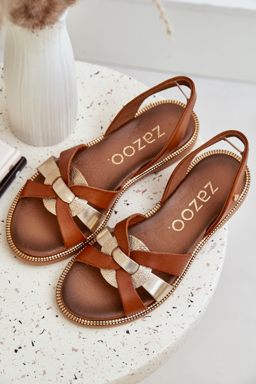Zazoo 40382 Pealistesandaalid Pealhk pruunid värvi Zazoo 40382 Pealistesandaalid Pealhk pruunid värvi