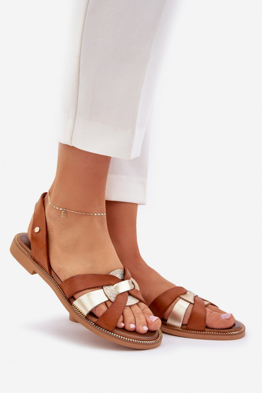 Zazoo 40382 Pealistesandaalid Pealhk pruunid värvi Zazoo 40382 Pealistesandaalid Pealhk pruunid värvi