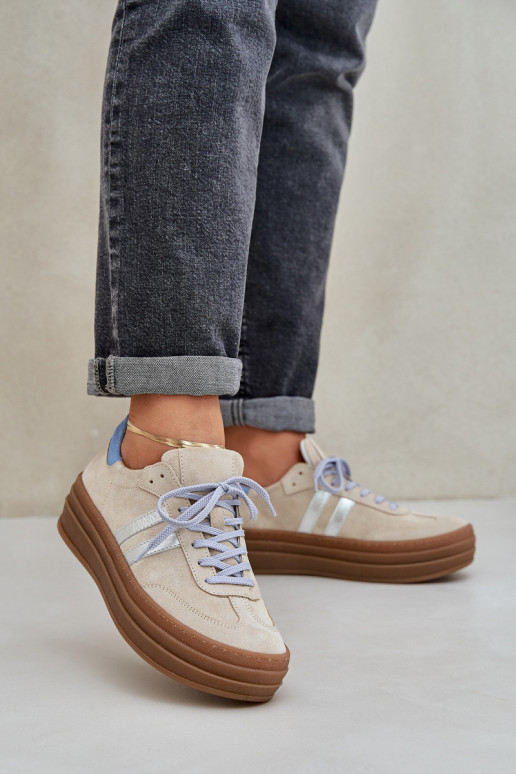 Zazoo N1068S4 Sneakers tüüpi jalanõud platvormiga beeži värvi Zazoo N1068S4 Sneakers tüüpi jalanõud platvormiga beeži värvi