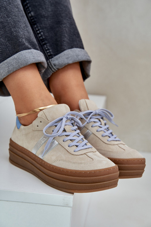 Zazoo N1068S4 Sneakers tüüpi jalanõud platvormiga beeži värvi Zazoo N1068S4 Sneakers tüüpi jalanõud platvormiga beeži värvi